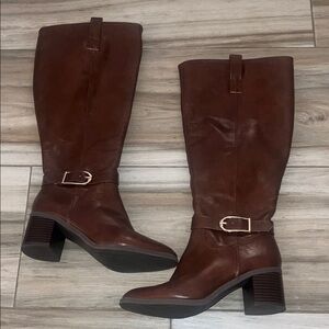 Elegant Brown Leather Knee-High life stride Boots